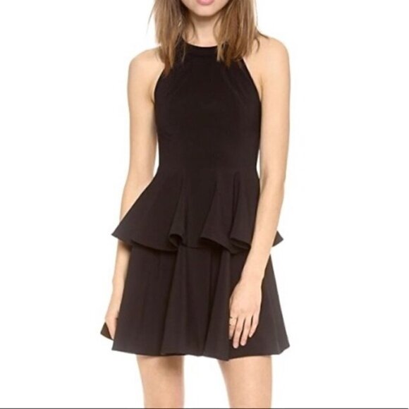 Elizabeth and James Halter Ruffle Tiered Dress Black Size 8 - Picture 8 of 8